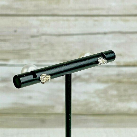 Button Pearl Pierced Post 925 Sterling Silver Earrings Signed TIL - Picture 5 of 8